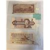 Image 2 : 3 CANADIAN $2 BILLS 1954 PLUS 2 1986 LAST YEAR OF THE $2 BILL