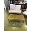 Image 2 : 4 PC WOODEN PATIO SET:LOVESEAT, 2 CHAIRS AND COFFEE TABLE
