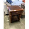Image 2 : RATTAN SIDE TABLE WITH DRAWER AND HALLWAY TABLE WITH DRAWER