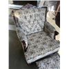 Image 8 : MATCHING VINTAGE COUCH AND CHAIR SET WITH FOOTSTOOL