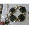 Image 2 : Green and gold -tone necklace and bracelet set