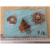 Lot of copper broaches (3)
