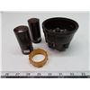 Image 1 : Bakelite distributor cap, bakelite containers and napking ring