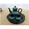 Image 1 : Blue mountain pottery tea set on platter/ duck shakers