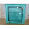 Image 1 : Blue display case with plastic shelves 24"x24"
