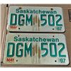 Image 1 : 1987 Pair of Saskatchewan License Plates