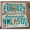 Image 1 : 1988 Saskatchewan License Plates x 2
