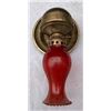 Image 3 : Wall Mount Hanging Lamp With Red Globe & BrassBass