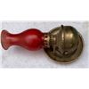 Image 4 : Wall Mount Hanging Lamp With Red Globe & BrassBass