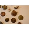 Image 3 : Antique Buttons, Sterling Military Pin, etc