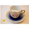 Image 1 : Antique Flow Blue Mustache Cup & Plate
