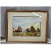 Image 1 : Framed "Alonlea, SK - Old Station" painting, by Stan Kassick - 25.5"x19.5"H