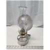 Image 1 : Clear glass wall oil lamp, w/ chimney - 13.5"H'