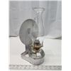 Image 2 : Clear glass wall oil lamp, w/ chimney - 13.5"H'
