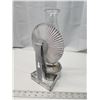 Image 3 : Clear glass wall oil lamp, w/ chimney - 13.5"H'