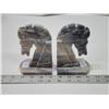 Image 1 : 2 Marble horse head, book ends