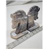 Image 2 : 2 Marble horse head, book ends