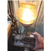 Image 5 : Cast iron stage coach lamp, w/ amber glass shade - works