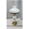 Image 3 : Hobnail milk glass, electric lamp, w/ chimney and milk glass shade - works - 24"H