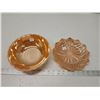 Image 1 : 2 Peach ware, glass bowl and serving dish