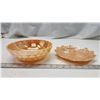 Image 2 : 2 Peach ware, glass bowl and serving dish