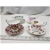 Image 2 : 4 Teacup and saucers - Royal Albert, Paragon, etc.