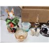 Image 2 : Box of misc items - Rabbit cookie jar, salt n pepper shakers, coffee cups, teacups, etc.