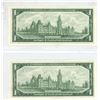 Image 2 : Lot of 2 Consecutive Serial Number 1967 $1 notes. Beattie-Rasminsky signatures. G/P Prefix. BC-45b-i