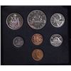 Image 2 : 1972 Double Cent 7-coin Nickel Custom Set. Nickel Dollar has a voyageur. Includes 2 Cents. Housed in