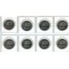 Image 2 : Complete set of 8 1982 Saskatoon Trade Dollars. Transportation theme includes Ox & Cart, automobile,