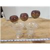 Image 1 : 3 Stemmed candle holders and 2 sundae cups