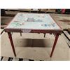 Image 1 : Red vintage kid's folding table - 24"x24"x21"H