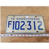 Image 1 : 1972 Saskatchewan license plate