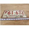 Image 3 : 1975 Saskatchewan license plate
