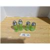 Image 2 : 2 pairs of depression green glass salt and pepper shakers