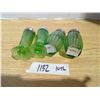Image 3 : 2 pairs of depression green glass salt and pepper shakers