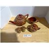 Image 2 : Brown colour teapot with matching sugar and creamer , salt and pepper shakers