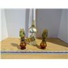 Image 1 : 2 amber glass miniature oil lamp