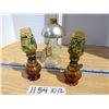 Image 3 : 2 amber glass miniature oil lamp