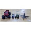 Image 1 : Lot of 2 Monster Trucks, Airplane and Police Car