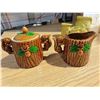 Image 2 : Brown colour squrriel sugar and creamer and 3 vintage japanese measuring cups