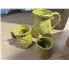 Image 3 : Brown colour squrriel sugar and creamer and 3 vintage japanese measuring cups