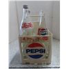 Image 1 : 4 vintage pepsi bottles with case