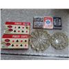 Image 1 : 2 boxes old poker chips, 2 ashtryas and 3 decks of cards