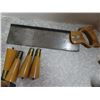 Image 3 : Box of antique tools and misc