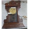 Image 1 : Vintage wind0up ginger bread style clock with pendulum and key-15"x23"