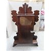Image 7 : Vintage wind0up ginger bread style clock with pendulum and key-15"x23"