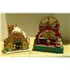 Image 1 : 2 Christmas decorative items- Ferris Wheel(need BatterieS) Gingerbread house