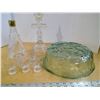 Image 3 : Assorted glass dishwares- decanter, bowl,Jesus candle holder