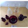 Image 2 : Red Glass ware and Décor wine glass and unicorn bell